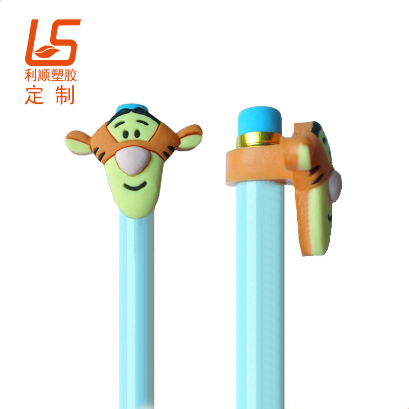 定制硅膠公仔筆帽 卡通公仔筆帽