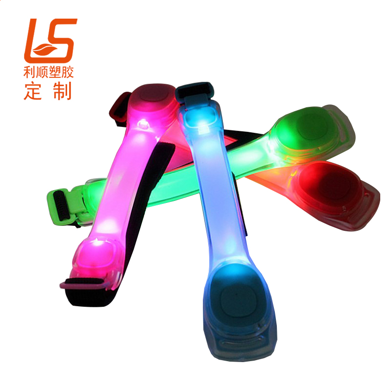 定制LED閃燈硅膠臂帶 夜間安全LED警示燈臂帶